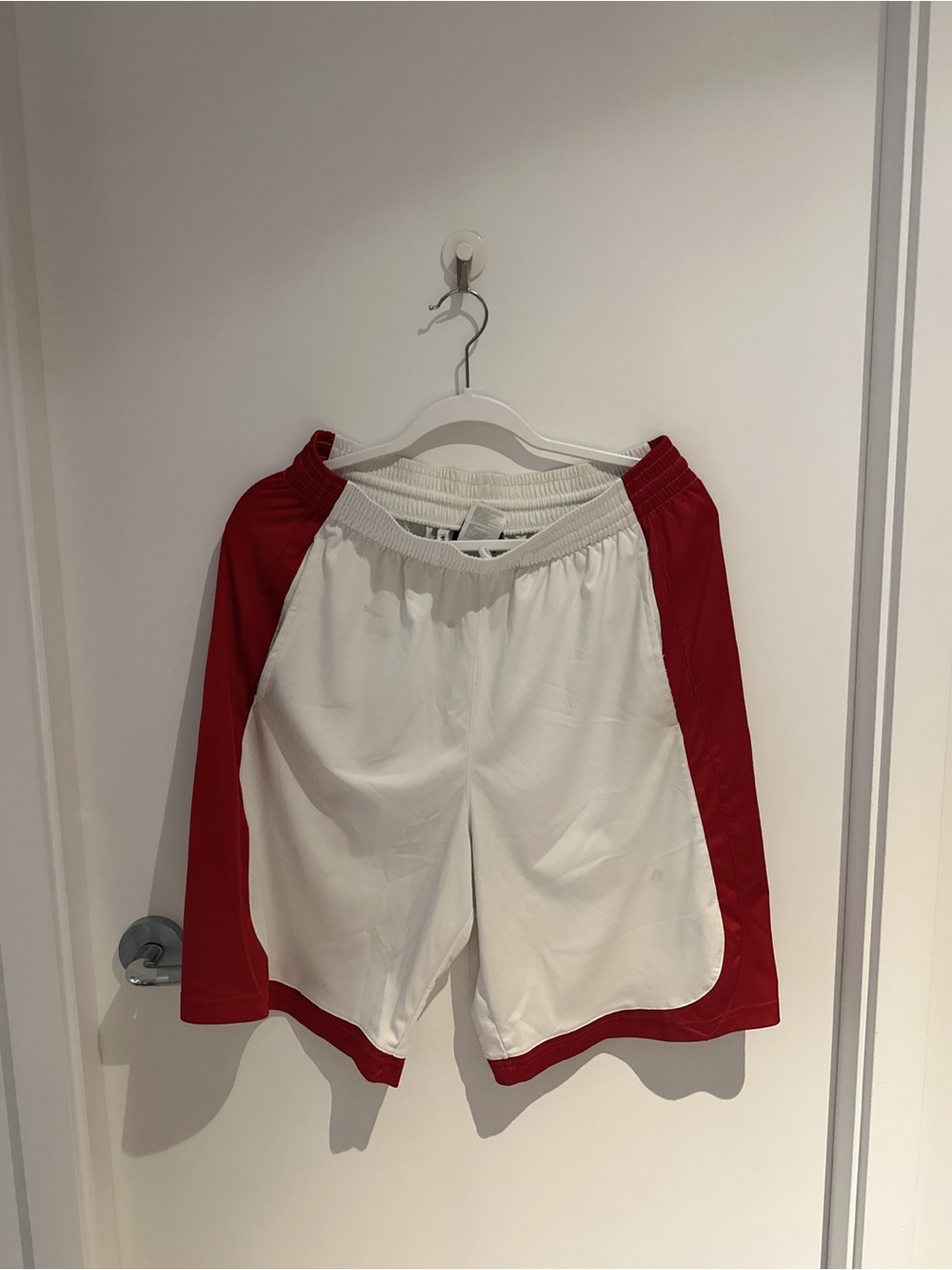 adidas White and Red Men's Athletic Shorts